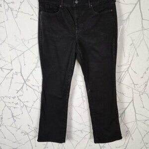 Black Wash Stretch Denim High Rise Marilyn Straight Jeans